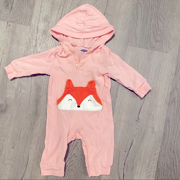 Old Navy One Pieces 42 Old Navy Pink Fox Hooded Jumpsuit Poshmark